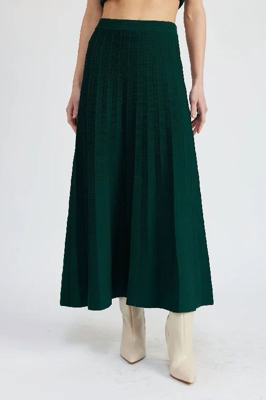 Sigrid Midi Skirt In Forest Green