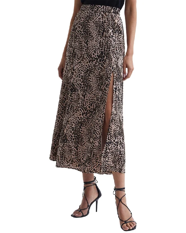 Reiss Katia Printed Slip Midi Skirt