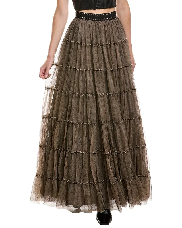 alice + olivia Darcy Tulle Maxi Skirt