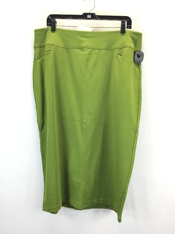 Lightweight linen skirts for breathable wear -Skirt Midi By Ashley Stewart In Green, Size: 18