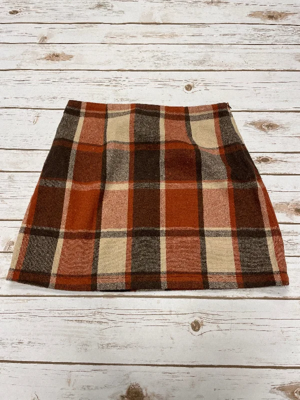 Patterned skirts with geometric print edge -Skirt Mini & Short By Cupshe In Plaid Pattern, Size: L