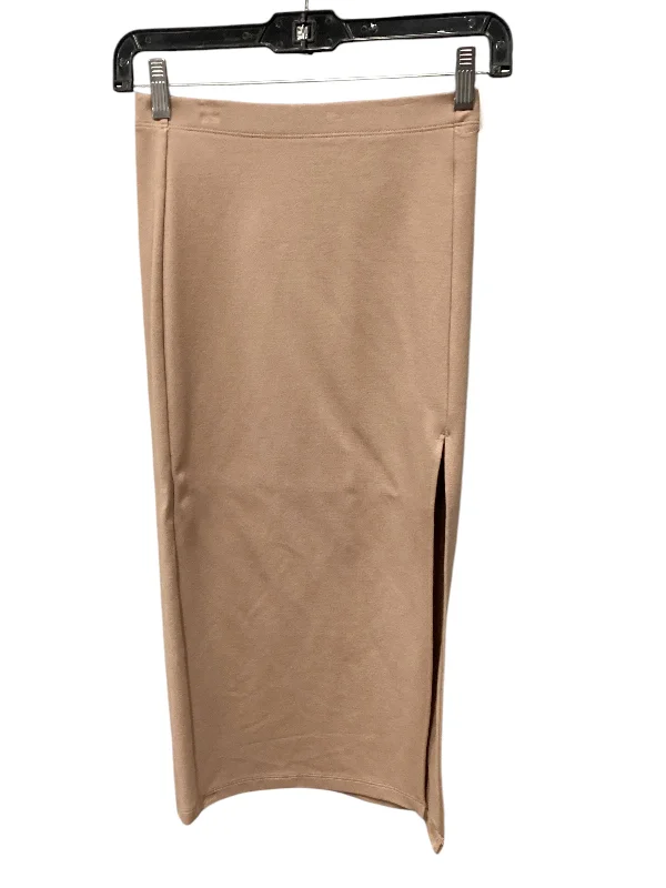 Designer pencil skirts for sharp professional looks -Skirt Midi By Babaton In Tan, Size: 0