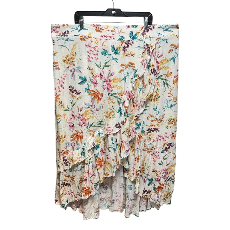 Designer skirts for luxury fashion flair -Skirt Maxi By Torrid In Floral Print, Size: 4x