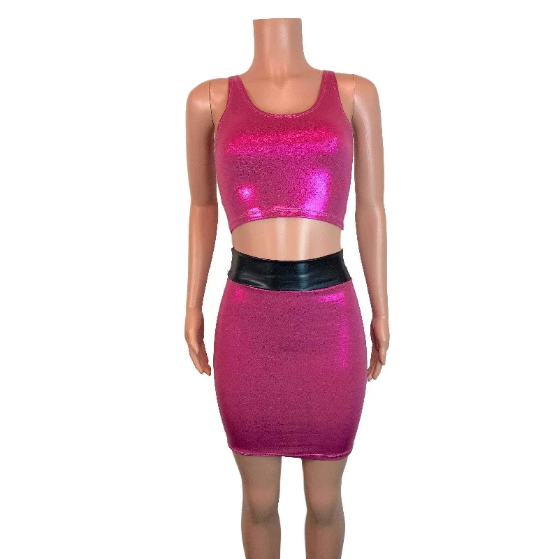 Black lace bodycon dress for women with delicate details and classic design -PowerPuff Girls BLOSSOM Costume W/ Pink Pencil Skirt and Crop Top