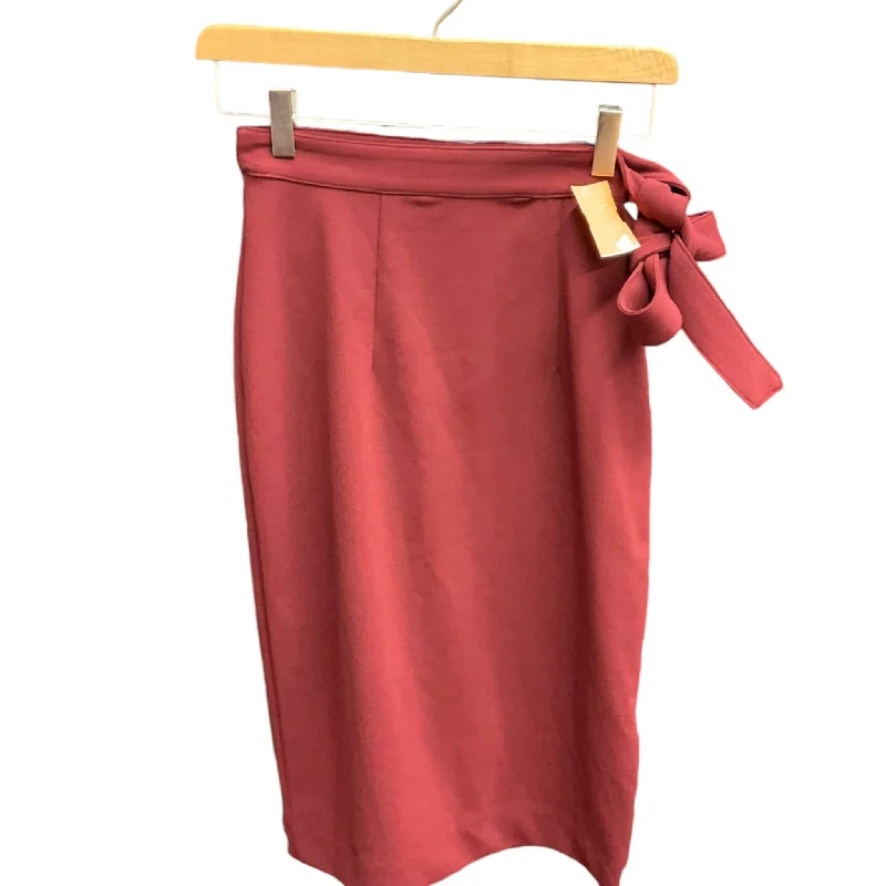 Cute pleated skirts for youthful school outfits -Skirt Midi By Express In Red, Size: 2