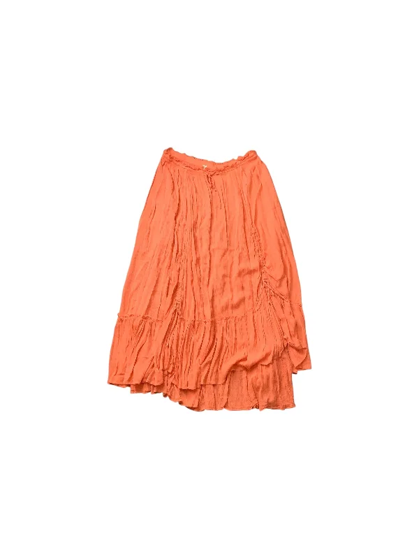 High-waisted skirts with button front detail -Skirt Maxi By Free People In Orange, Size: L