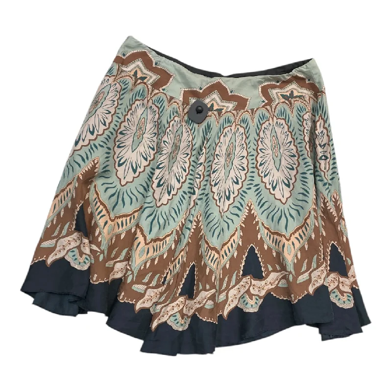 Patterned skirts with geometric print edge -Skirt Midi By Coldwater Creek In Paisley Print, Size: Petite   Xl