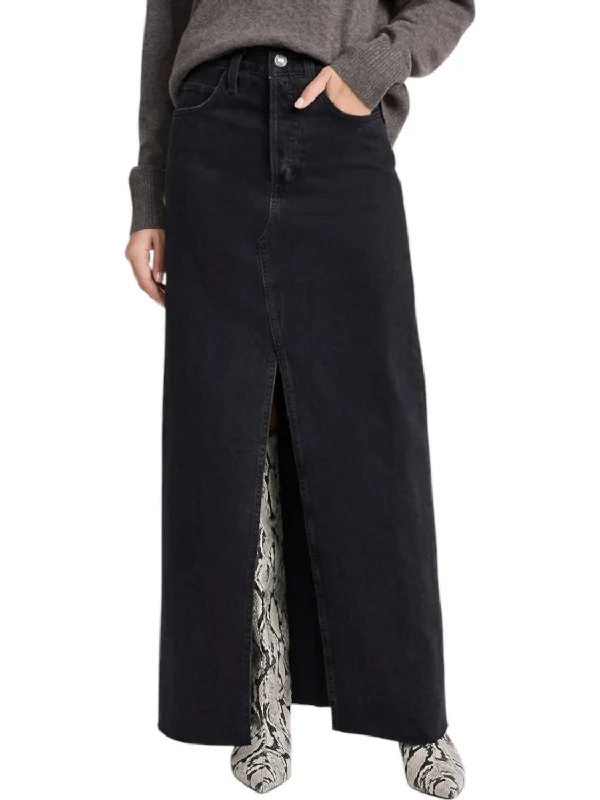 Sadie High Rise Skirt In Asphalt