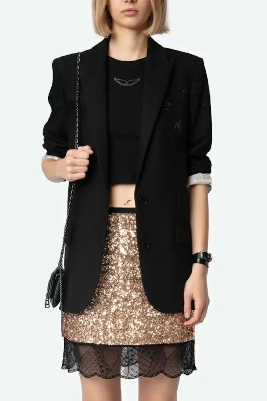 Justicias Sequin Skirt In Gold