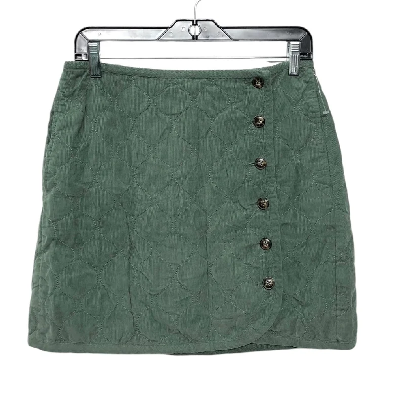 Casual linen skirts for breezy days -Skirt Mini & Short By Madewell In Green, Size: 6