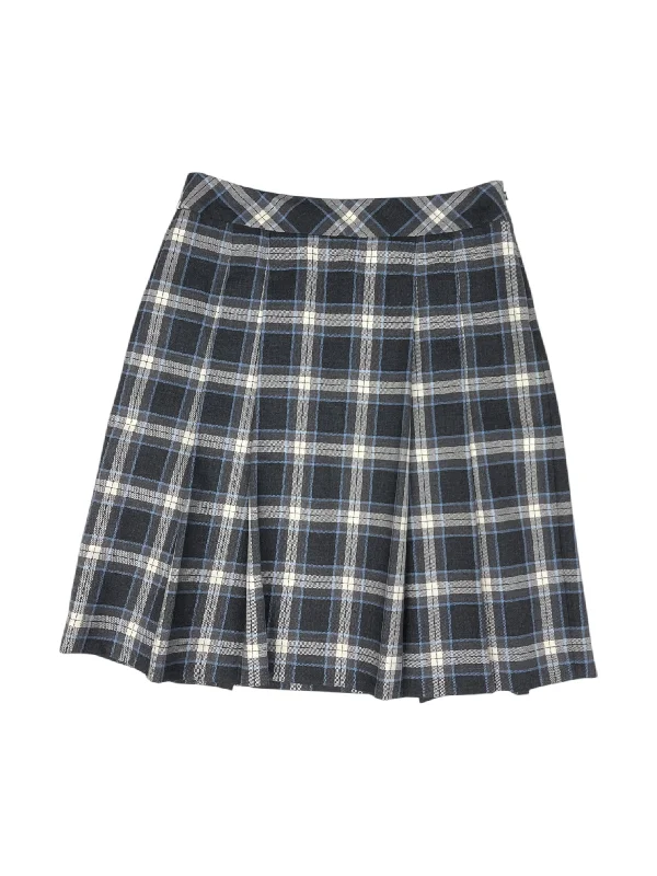 Trendy skirts with bold plaid patterns -Skirt Midi By Brooks Brothers In Blue & Grey, Size: 8