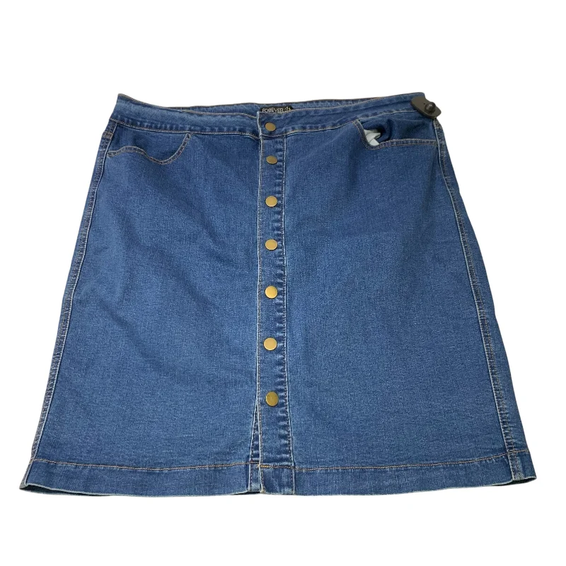 Designer skirts with premium fabric finish -Skirt Mini & Short By Forever 21 In Blue Denim, Size: 1x