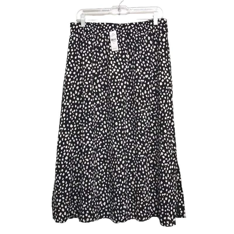 High-waisted skirts with button front detail -Skirt Maxi By Loft In Black & White, Size:8