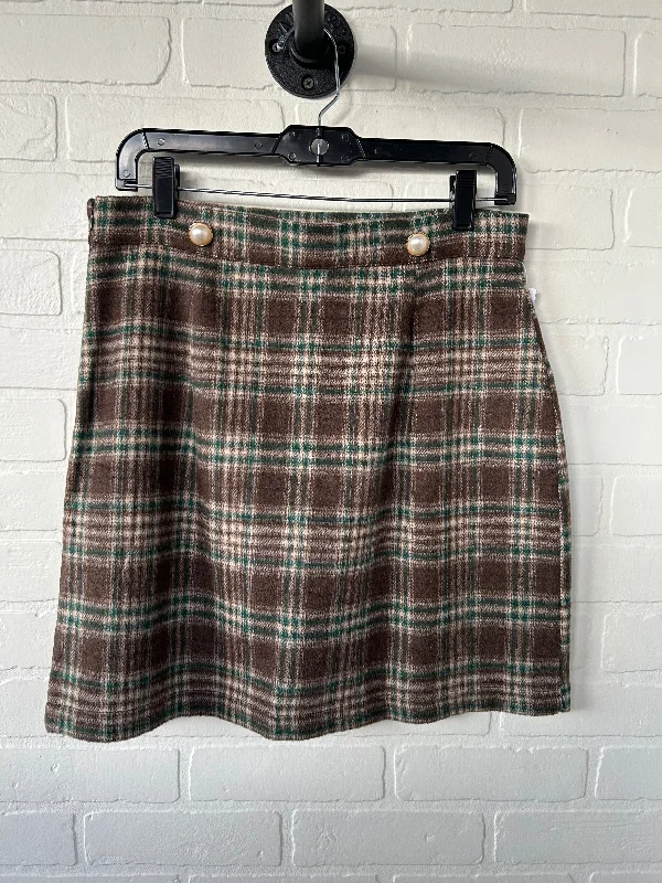 High-waisted skirts with button front detail -Skirt Mini & Short By Shein In Brown & Green, Size: 12