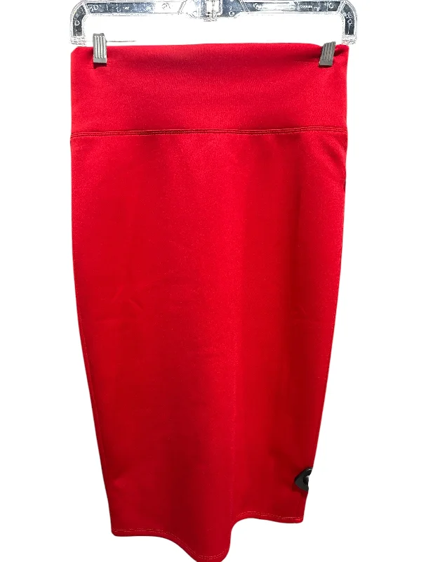 High-waisted skirts for slimming chic style -Skirt Midi By It In Red, Size: M