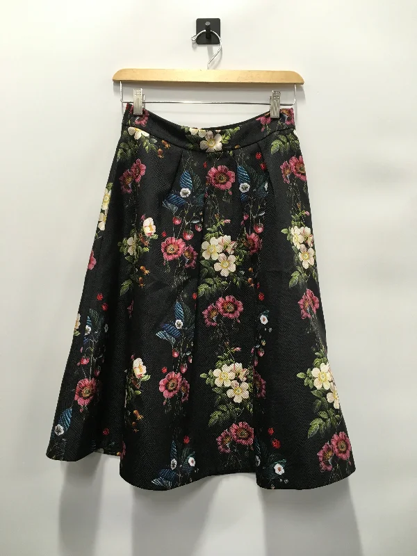 Durable skirts for long-lasting wardrobe staples -Skirt Midi By Ted Baker In Floral Print, Size: M