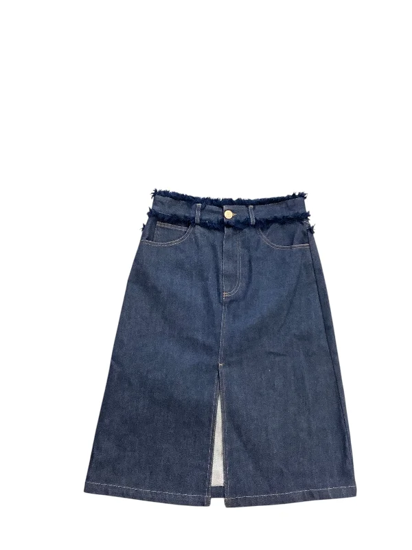 Casual cotton skirts for laid-back days -Skirt Designer By See By Chloe In Blue Denim