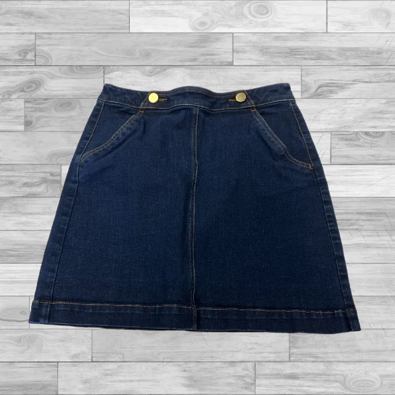 Vintage denim skirts for nostalgic charm -Skirt Mini & Short By Loft In Blue Denim, Size: 4