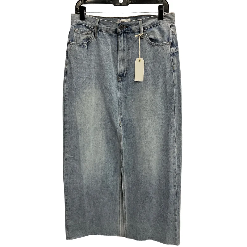 Stretch denim skirts for comfy wear -Skirt Maxi By By Together In Blue Denim, Size: L