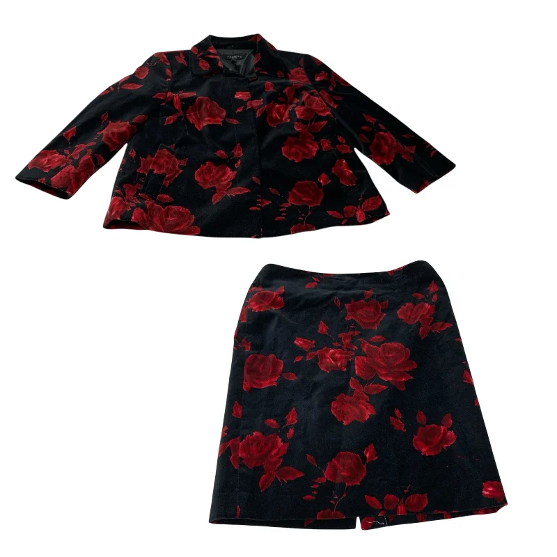 Lightweight skirts with airy fabric weave -Skirt Mini & Short By Talbots In Black & Red, Size: Mp