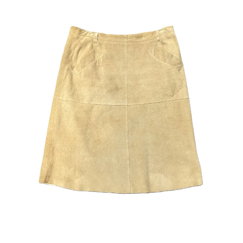 Trendy leather skirts for edgy modern looks -Skirt Midi By Target-designer In Tan, Size: 12