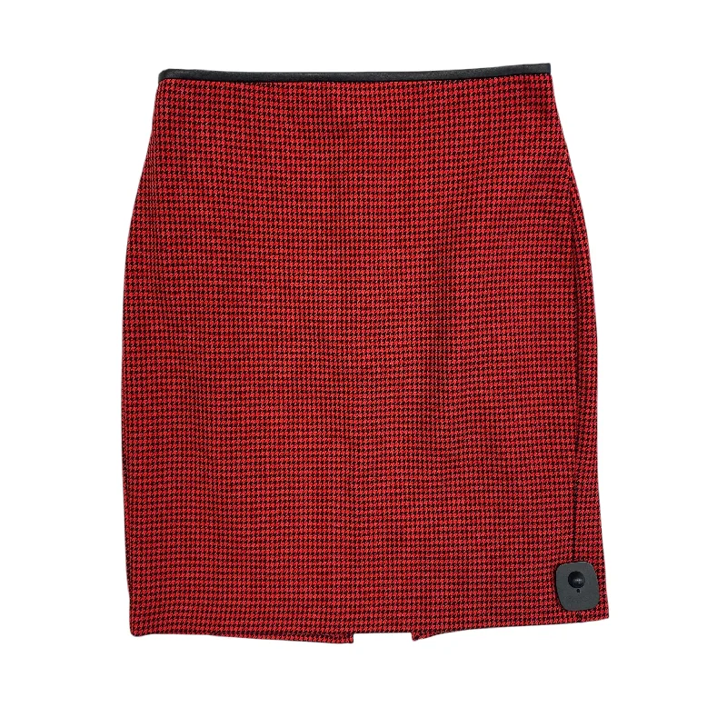 Durable skirts for long-lasting wardrobe staples -Skirt Midi By Express In Black & Red, Size: 8