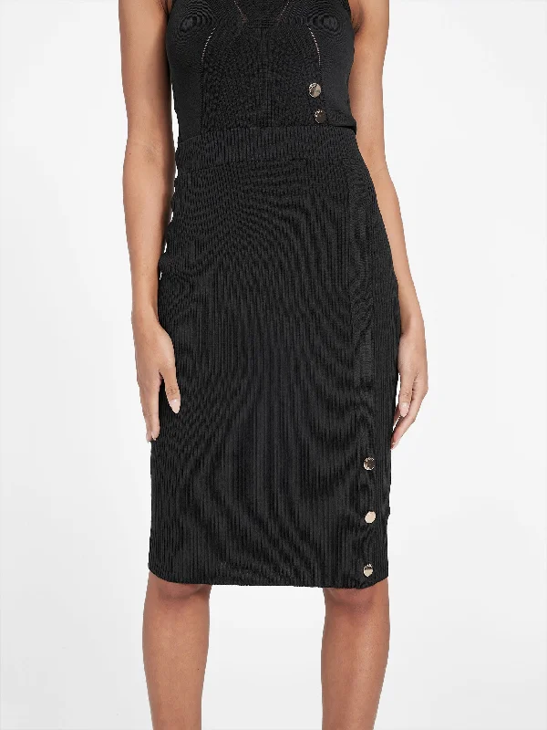 Cocktail bodycon dress for women with elegant design and perfect for parties -Mina Ribbed Skirt