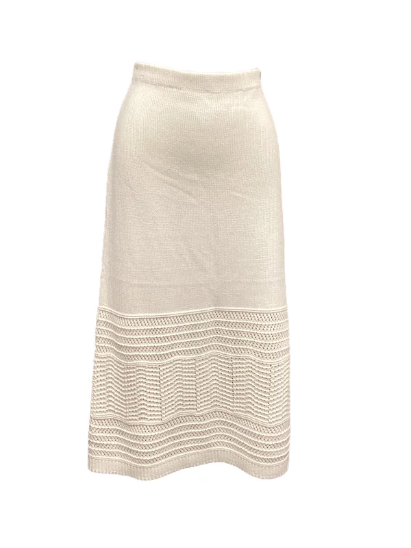 Ruffled skirts for feminine playful charm -Skirt Midi By Rachel Zoe In White, Size: Xl